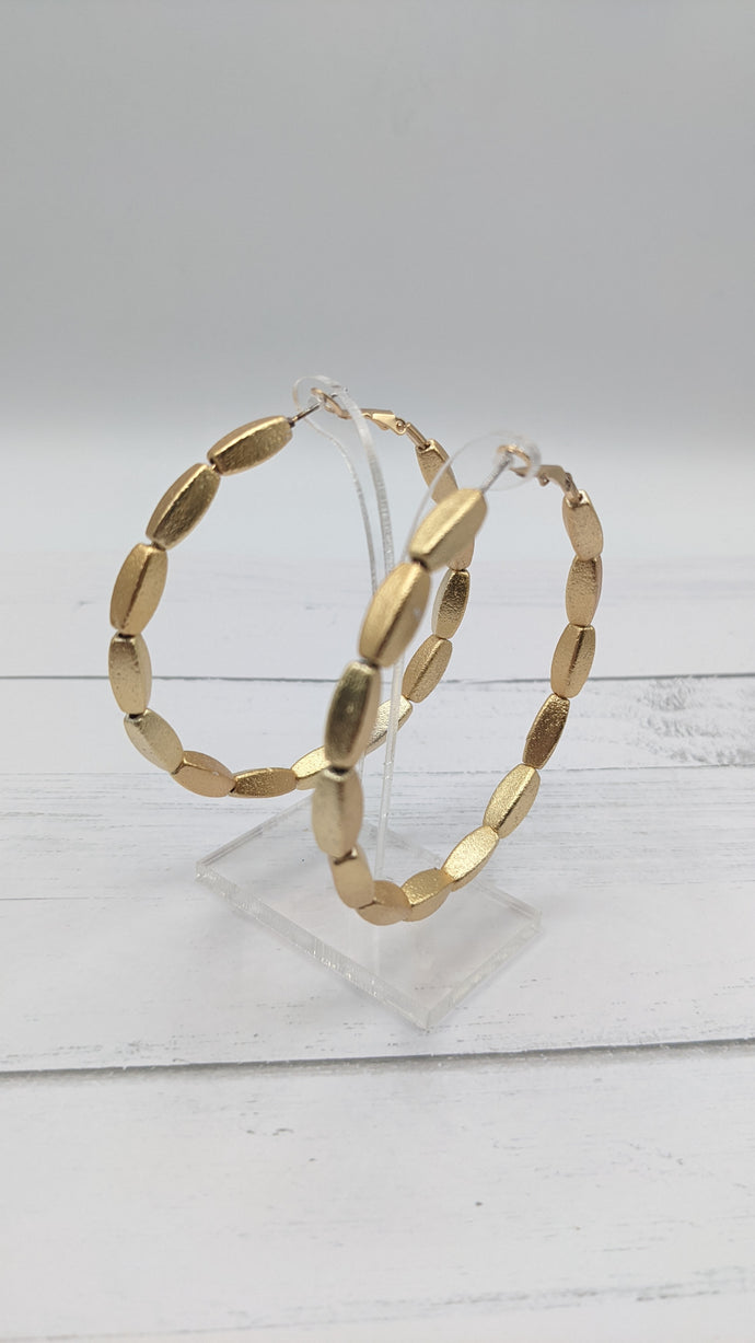 Golden Bead Hoop Earrings