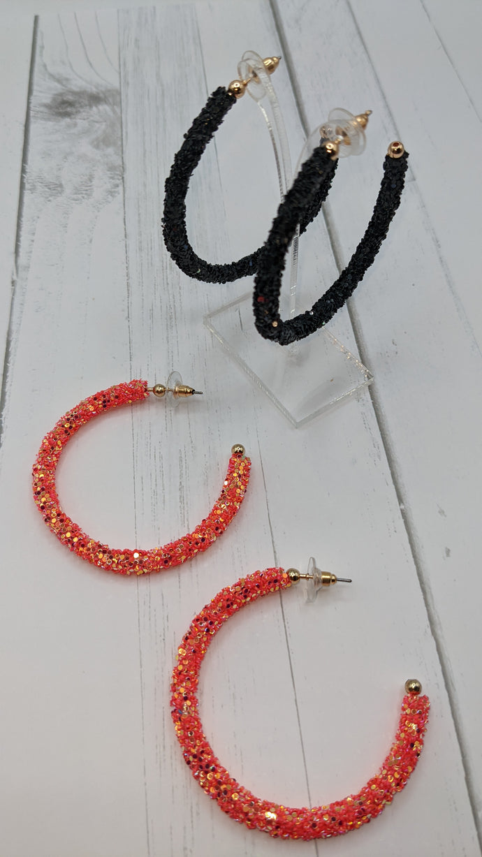 Glitter Hoop Earrings