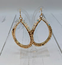 Load image into Gallery viewer, Iridescent Crystal &amp; Gold Bead Earrings
