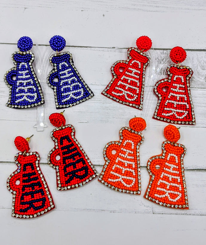 Cheer Megaphone Seed Earrings