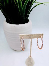 Rose Gold Plated Zirconia Hoop Earrings