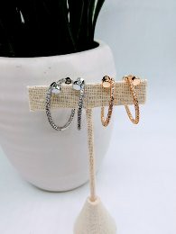 Zirconia Nail Hoop Earrings