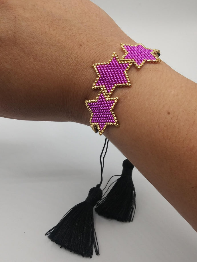 Bead Woven Tassel Bracelet